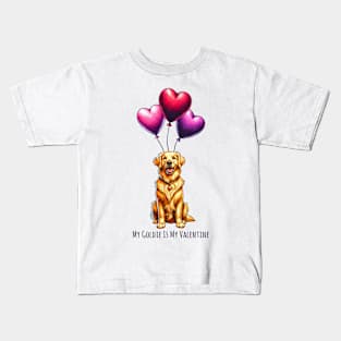 My Golden Retriever Is My Valentine Kids T-Shirt